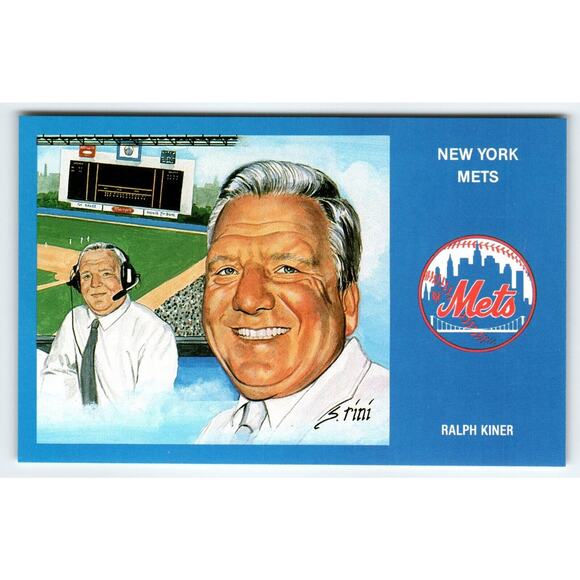 1969 NY Mets Baseball Postcard Susan Rini Ralph Kiner Unused Limited Edition - Picture 1 of 2